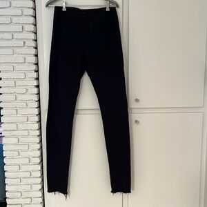 Urban Zen. Donna Karan. Black. Pants with frayed hems and stretch. Size 10.